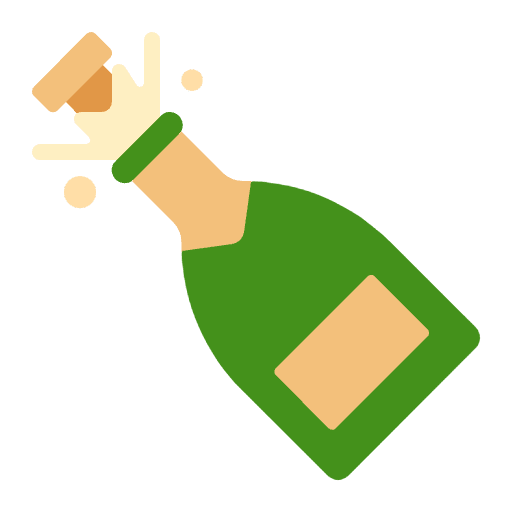Bottle With Popping Cork Flat Emoji from Fluent Emoji Flat Set