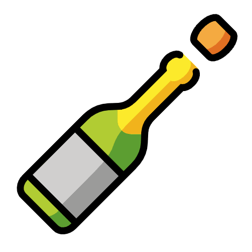 Bottle With Popping Cork Emoji from OpenMoji Set
