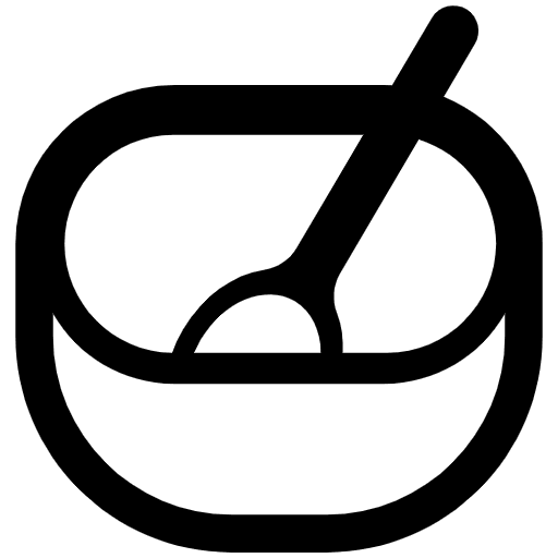 Bowl With Spoon High Contrast Element from Fluent Emoji High Contrast Set