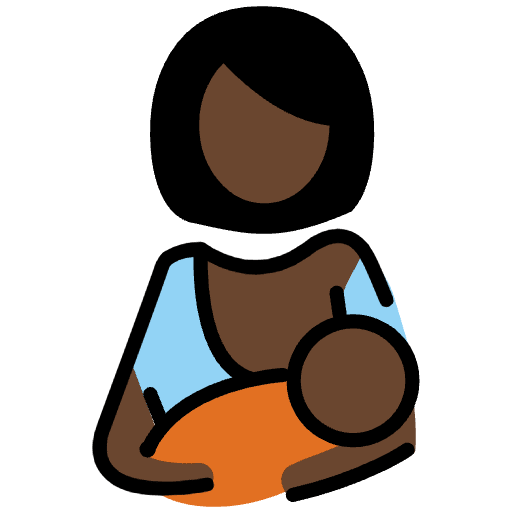 Breast Feeding Dark Skin Tone Emoji from OpenMoji Emoji Set