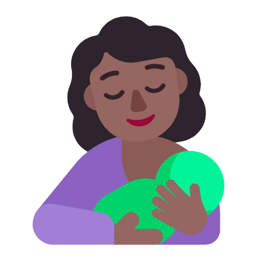 Breast Feeding Flat Medium Dark Emoji from Fluent Emoji Flat Set
