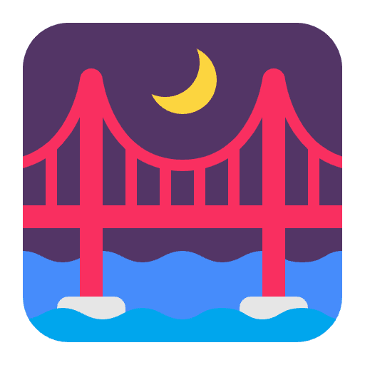 Bridge At Night Flat Emoji from Fluent Emoji Flat Set