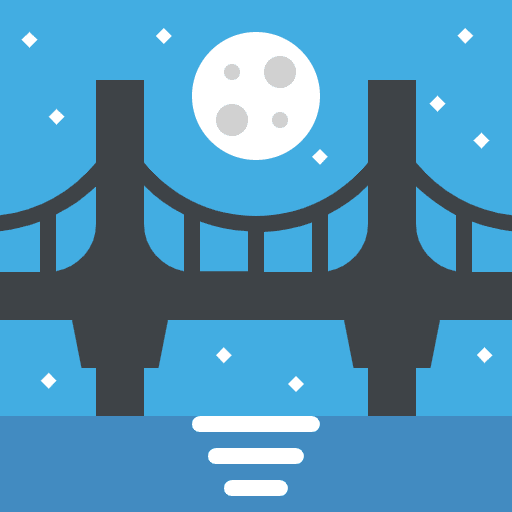 Bridge At Night Emoji from EmojiTwo Colors Set