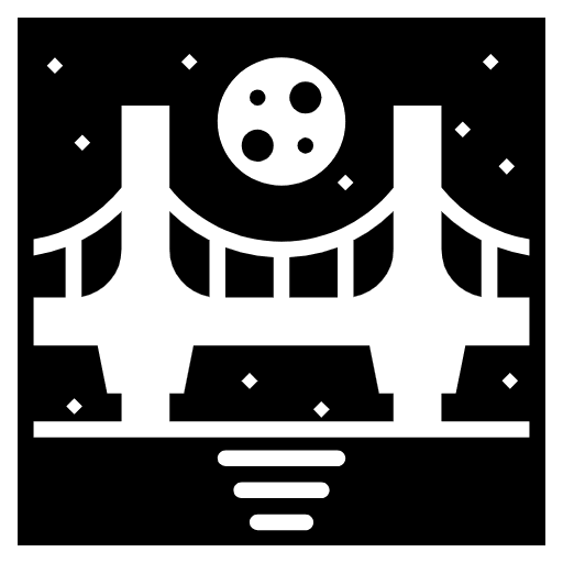 Bridge At Night Emoji from EmojiTwo Black Set
