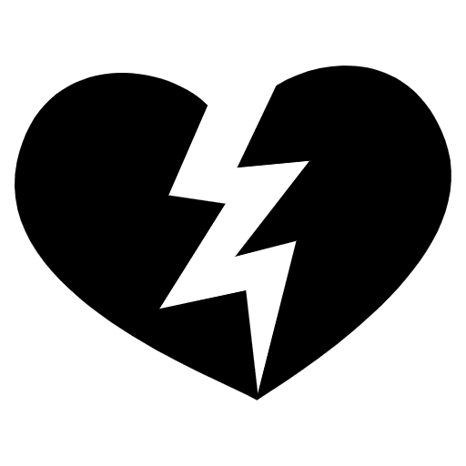 Broken Heart Emoji from EmojiTwo Black Set