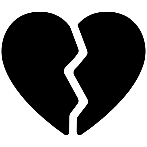 Broken Heart High Contrast Emoji from Fluent Emoji High Contrast Set