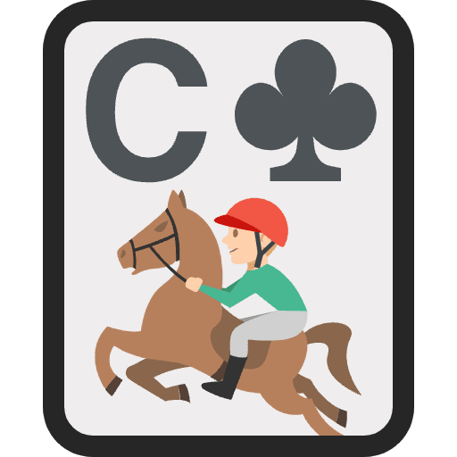 C Clubs Horse Rider Emoji from EmojiTwo Colors Set