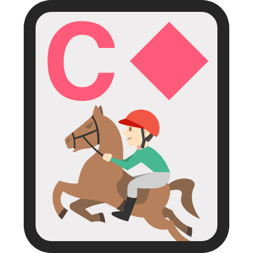 C Diamond Horse Rider Emoji from EmojiTwo Colors Set