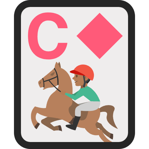 C Diamond Horseman Emoji from EmojiTwo Colors Set