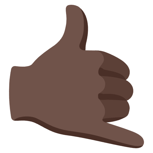 Call Me Hand Dark Skin Tone Emoji from Noto Emojis Set