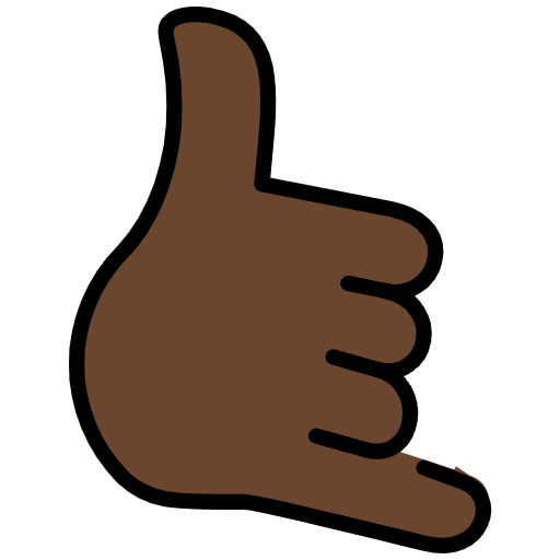 Call Me Hand Dark Skin Tone Emoji from OpenMoji Emoji Set