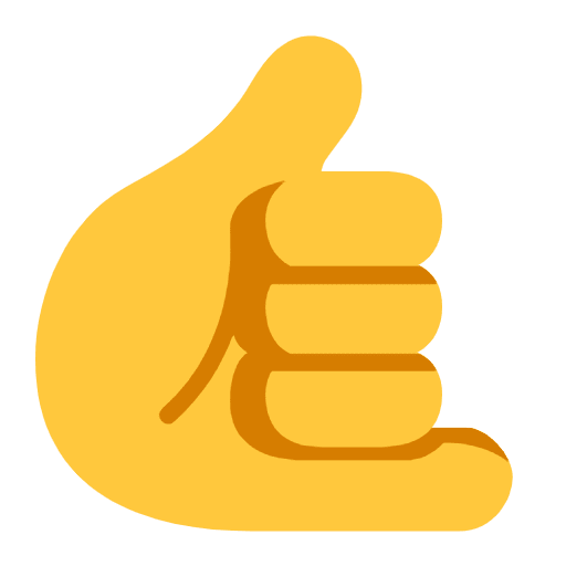 Call Me Hand Flat Default Emoji from Fluent Emoji Flat Set