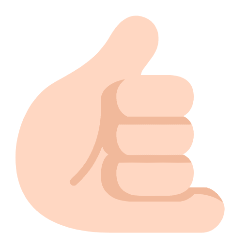 Call Me Hand Flat Light Emoji from Fluent Emoji Flat Set