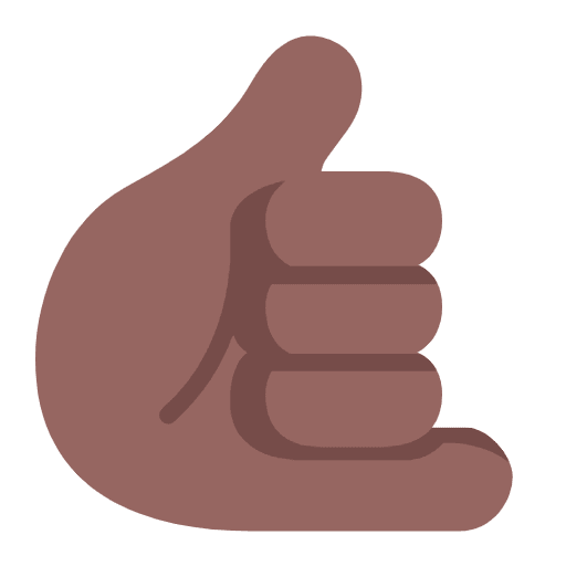 Call Me Hand Flat Medium Dark Emoji from Fluent Emoji Flat Set