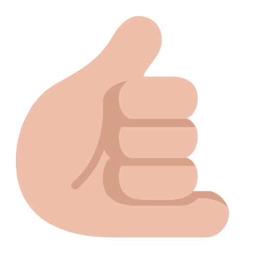 Call Me Hand Flat Medium Light Emoji from Fluent Emoji Flat Set