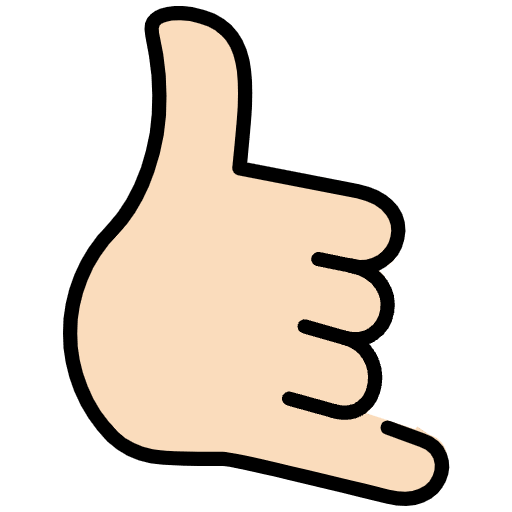 Call Me Hand Light Skin Tone Emoji from OpenMoji Emoji Set