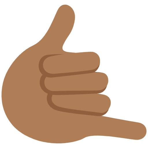 Call Me Hand Medium Dark Skin Tone Element from Twemoji Emoji Set
