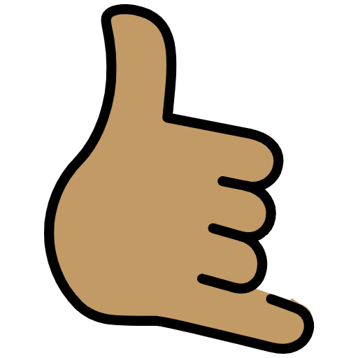 Call Me Hand Medium Skin Tone Element from OpenMoji Emoji Set