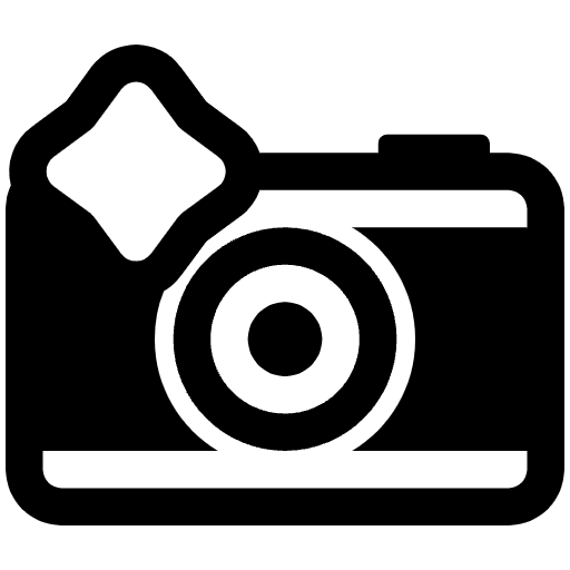 Camera With Flash High Contrast Element from Fluent Emoji High Contrast Set