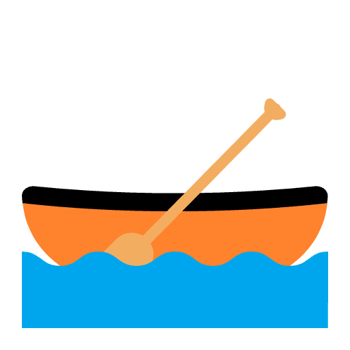 Canoe Flat Emoji from Fluent Emoji Flat Set