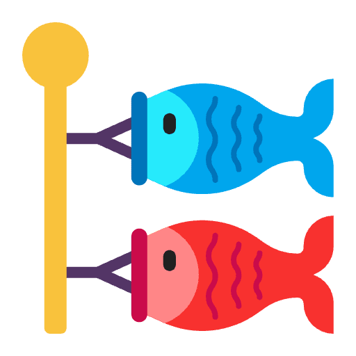 Carp Streamer Flat Emoji from Fluent Emoji Flat Set