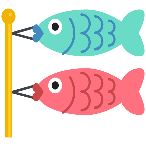 Carp Streamer Emoji from EmojiTwo Colors Set
