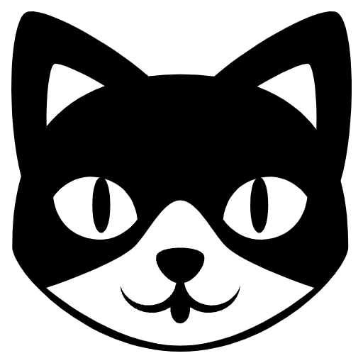 Cat Face Emoji from EmojiTwo Black Set