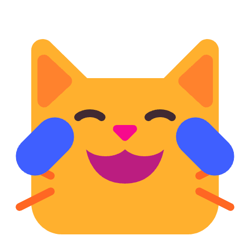 Cat With Tears Of Joy Flat Emoji from Fluent Emoji Flat Set
