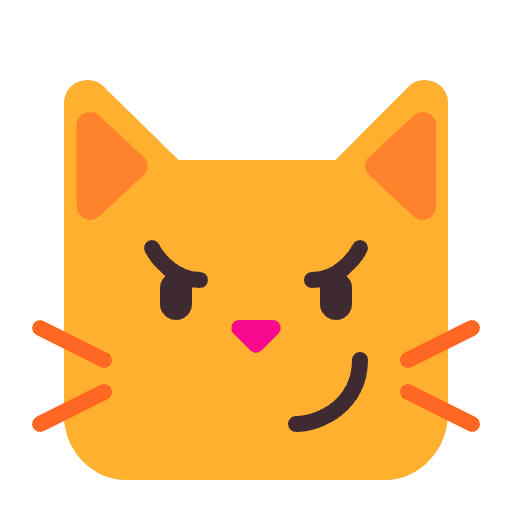 Cat With Wry Smile Flat Emoji from Fluent Emoji Flat Set