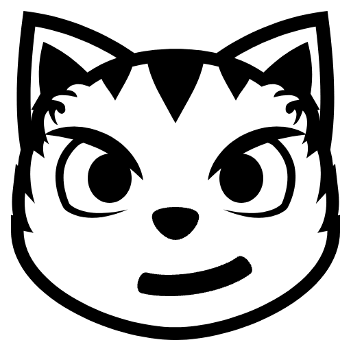 Cat With Wry Smile Emoji from EmojiTwo Black Set