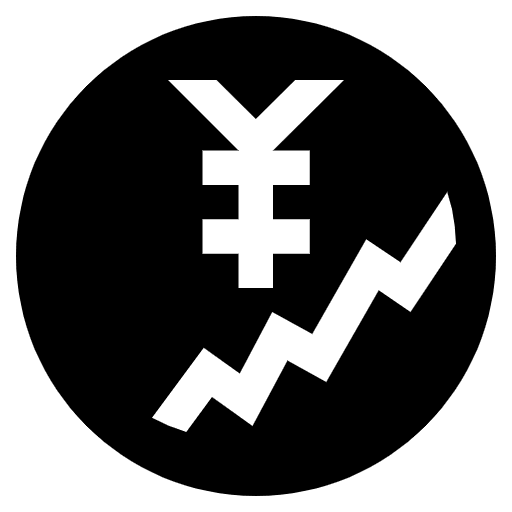 Chart Increasing With Yen Emoji from EmojiTwo Black Set