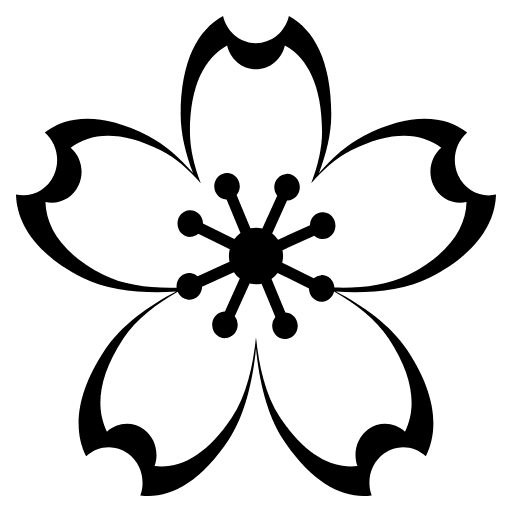 Cherry Blossom Emoji from EmojiTwo Black Set
