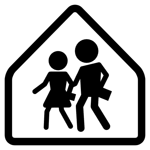 Children Crossing Emoji from EmojiTwo Black Set