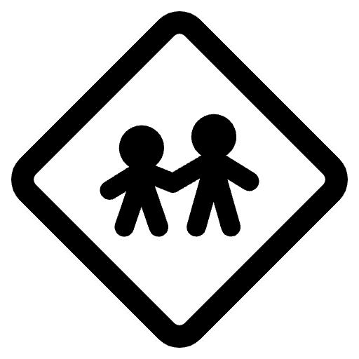 Children Crossing High Contrast Emoji from Fluent Emoji High Contrast Set