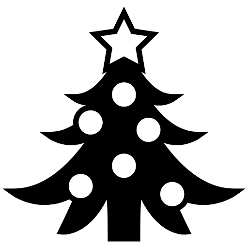 Christmas Tree Emoji from EmojiTwo Black Set