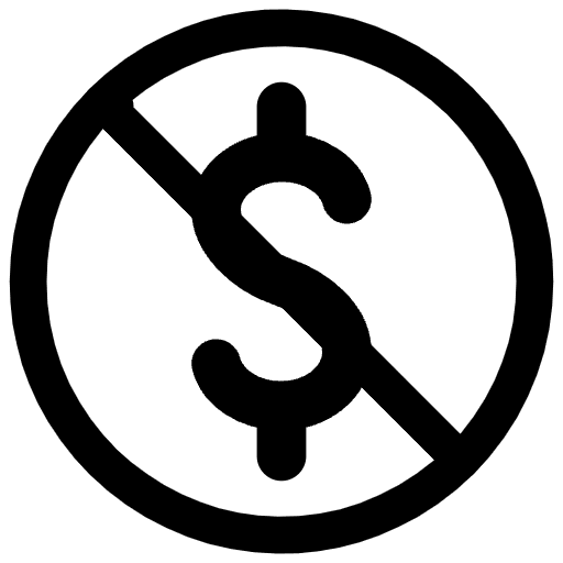 Circled Dollar Sign With Overlaid Backslash Emoji from OpenMoji Set