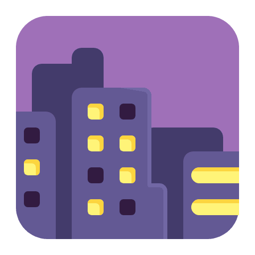Cityscape At Dusk Flat Element from Fluent Emoji Flat Set