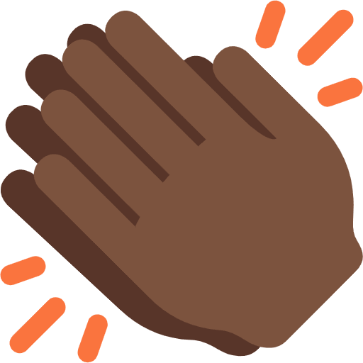 Clapping Hands Dark Skin Tone Emoji from Twemoji Emoji Set