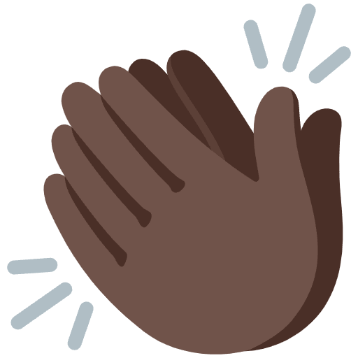 Clapping Hands Dark Skin Tone Emoji from Noto Emojis Set