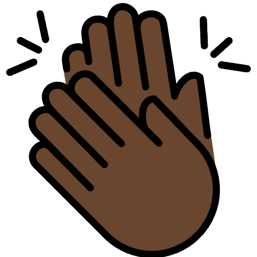 Clapping Hands Dark Skin Tone Emoji from OpenMoji Emoji Set