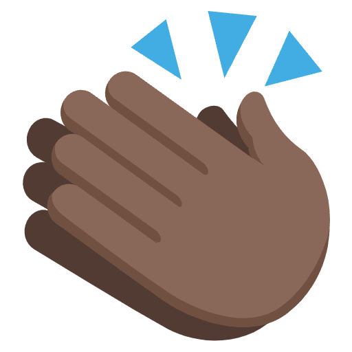 Clapping Hands Dark Skin Tone Emoji from EmojiTwo Colors Set
