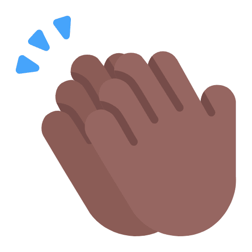 Clapping Hands Flat Medium Dark Emoji from Fluent Emoji Flat Set