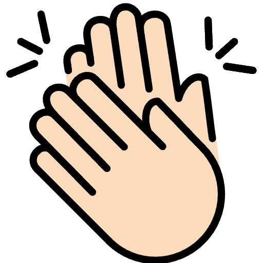 Clapping Hands Light Skin Tone Emoji from OpenMoji Emoji Set