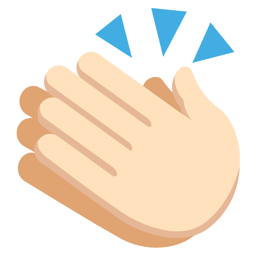 Clapping Hands Light Skin Tone Emoji from EmojiTwo Colors Set