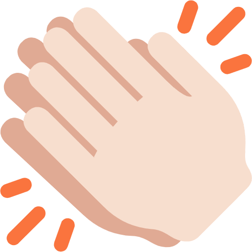 Clapping Hands Light Skin Tone Emoji from Twemoji Emoji Set
