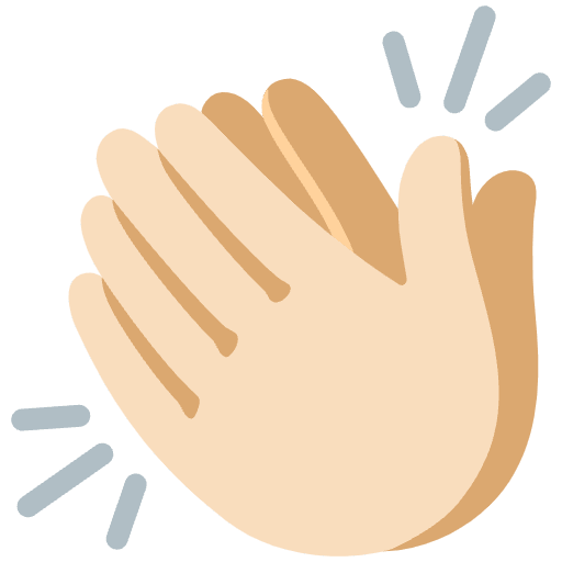 Clapping Hands Light Skin Tone Emoji from Noto Emojis Set