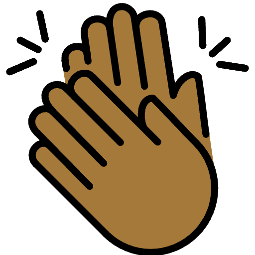 Clapping Hands Medium Dark Skin Tone Emoji from OpenMoji Emoji Set