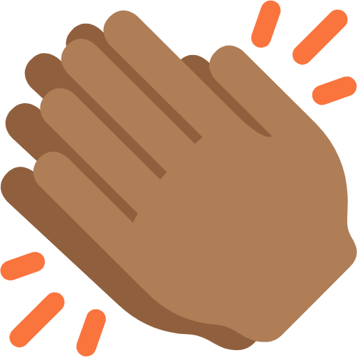 Clapping Hands Medium Dark Skin Tone Emoji from Twemoji Set