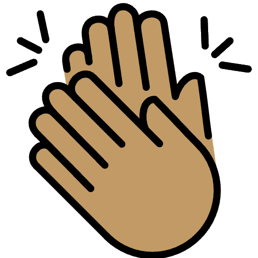 Clapping Hands Medium Skin Tone Emoji from OpenMoji Emoji Set
