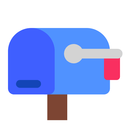 Closed Mailbox With Lowered Flag Flat Emoji from Fluent Emoji Flat Set